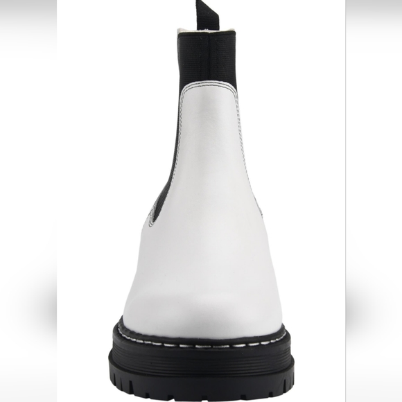 Marc Fisher Patrick Chelsea Slip On Leather Moto Boot Combat Lug Sole 8.5 #645 - Picture 7 of 9